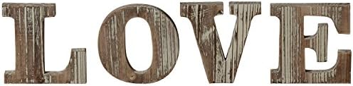 Mygift דקורטיבי מעץ בודד אהבה חתוך אותיות חתוך שלט לעיצוב חתונה, סימן מילת עץ מצוקה במצוקה לקישוט מעונות,