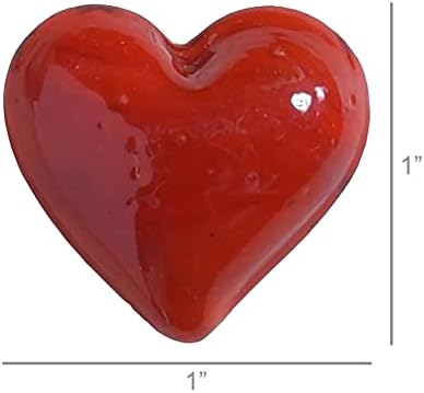 Areohome homart לב אדום אטום, אורך 1 אינץ ', זכוכית