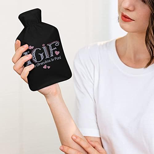 TGIF סבתא WHT בקבוק מים חמים עם כיסוי רך שקית מים חמים לרגליים ידניות כתף צוואר חם יותר