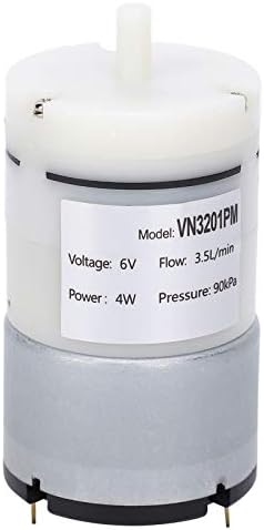 משאבת דיאפרגמה 6 וולט 4 וואט, מנוע משאבת אוויר מיני חשמלי נמוך מ-55 דציבלים, משאבת ואקום מקסמיום 90 קפא 3.5 ליטר