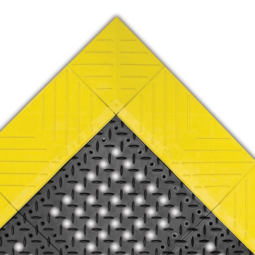 נוטרקס 620 יהלום פלקס-לוקקק מחצלת ניקוז מודולרית ארגונומית, 30 על 60 שחור / צהוב