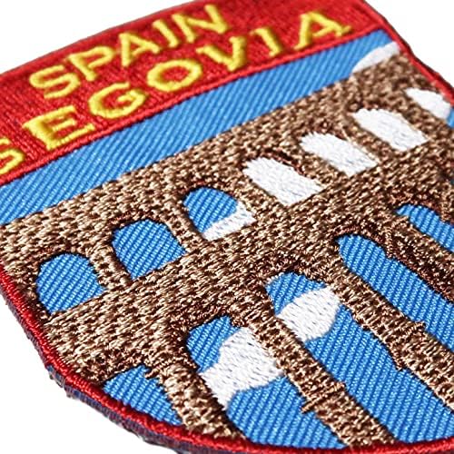 A -one -segovia עור חם רקום אפליקציה+ספרד דגל קאנטרי ברזל על תיקון+ספרד סמל לאומי תג סיכה לבגדי נסיעות