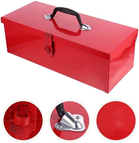 ארגז כלים מתכת של יארדווה 1pcsheetbox מנעול נשיאה מתמודד עם כלים לארגון אספקת בדיקת סגירה קשה רב-תפקוד אדום,