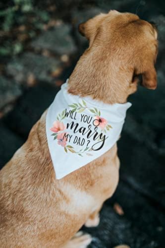מצחיק לבן כותנה לחיות מחמד כלב בנדנה צעיף, יהיה לך להתחתן שלי אבא, אירוסין חתונה מסיבת כלב ליקוק תמונה נכס