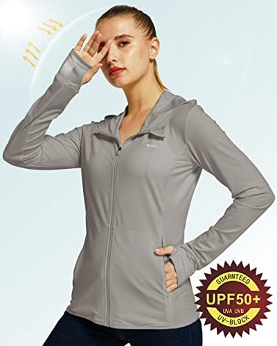 Willit's UPF 50+ קפוצ'ון הגנה מפני השמש שרוול ארוך חולצות חולצות SPF חולצה עם כיסים לטיולים בחוץ