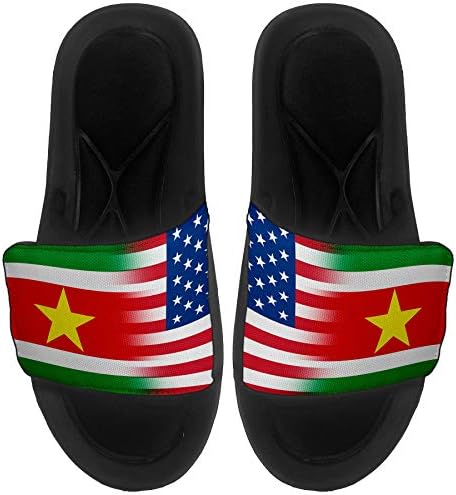 ExpressItbest מרופד סנדלים/שקופיות לגברים, נשים ונוער - דגל סורינאם - דגל סורינאם