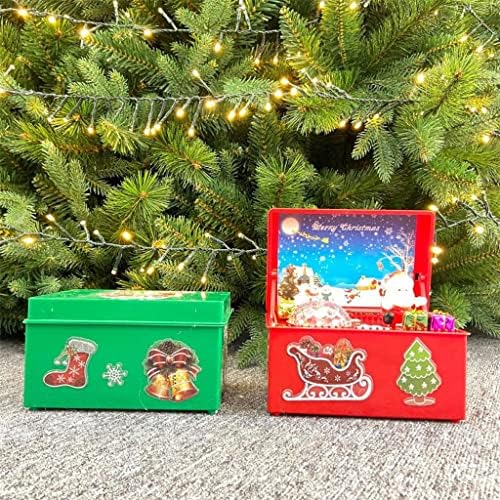 קופסא מוסיקה בסגנון חג המולד של MHYFC, יצירה יפה סנטה קלאוס דקור קופסת המוזיקה LED למסיבה