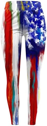 חותלות ג'ינס של אתקיה לנשים יום העצמאות לנשים אמריקאיות 4 ביולי יולי מכנסי חותלות ליוגה המריצה פילאטיס