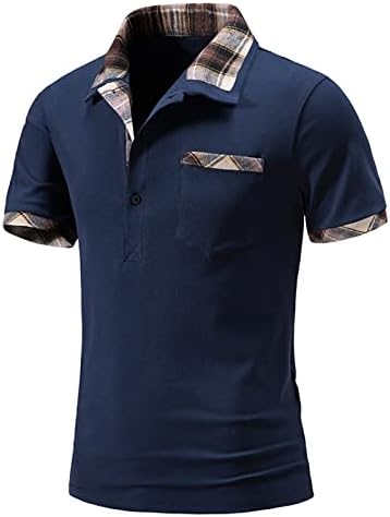חולצות פולו של ZDFER לגברים, חולצת גולף שרוול קצר קיץ ספורט ספורט ספורט כותנה כותנה דקה כפתור דש למטה