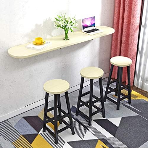 סט של 3 שולחן וכיסאות, מתקפל קיר רכוב זרוק עלה שולחן, שולחן מחשב, שולחן קפה, עבור מוסך, בית, משרד, חדר