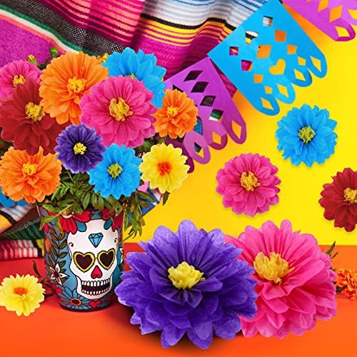 מקסיקני נייר פרחים צבעוני פיאסטה נייר פרחי רקמות נייר פרחים מקסיקני קרנבל נייר פרחים פרחוני מסיבת