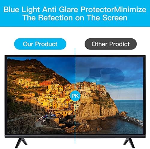 טלוויזיה מסך מגיני-אנטי כחול אור, 4-צדדי טבעת דבק-אנטי בוהק אבק הוכחה נגד קרינה מט מסנן סרט, להקל על עיניים