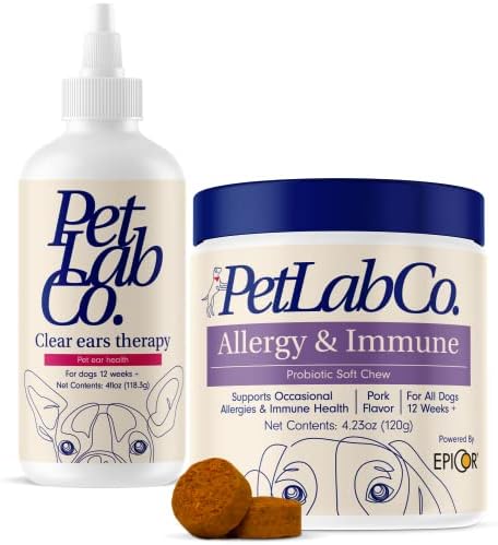 צרור אלרגיה משותפת של פטלאב: אלרגיה וחיסון פרוביוטיקה מיוחדת לכלבים לתמיכה באלרגיה עונתית מדי פעם מדי יום 30
