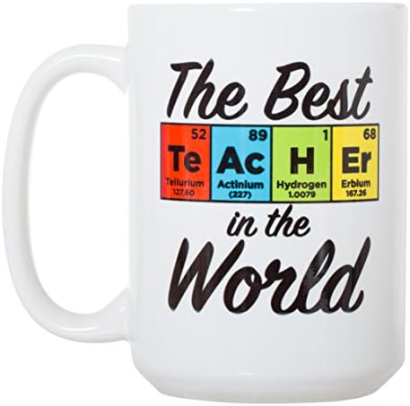 המורה הכי טוב בעולם - טבלה מחזורית מורה למדעים-15 עוז ספל תה קפה דו צדדי דלוקס