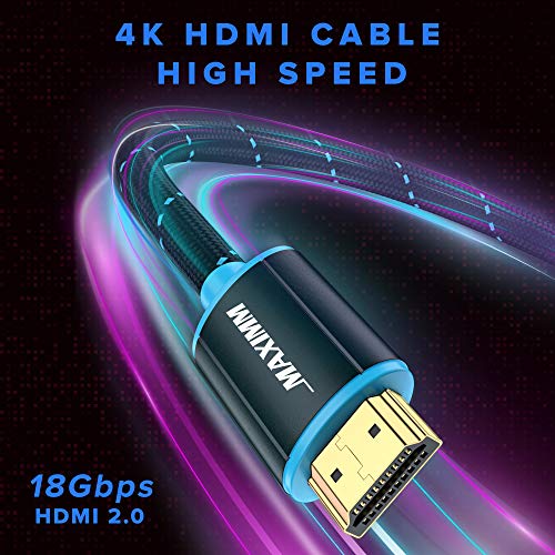 כבל HDMI 4K HDMI 2.0, 1ft, מוסמך 18 ג'יגה-ביט לשנייה, 4K@60Hz אולטרה מהיר מהיר כבל HDMI, כבל 4K, 20 חבילה,