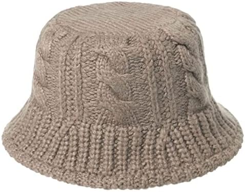 מינאש נשים בנות חורף דלי חם כובע בצבע אחיד כובע כפת כבל שמנמן כבל