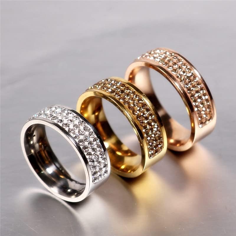 קולסו רוז זהב המותג המפורסם זירקון טבעת 8 מ מ חצי מעגל שלוש שורות קריסטל 316 ליטר טבעות אצבע לנשים גברים-68944