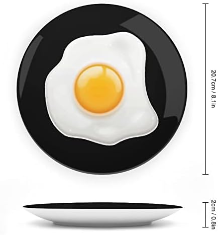 צלחות דקורטיביות של ביצה מטוגנת צלחות קרמיקה עגולות עם עמדת תצוגה לעיצוב חתונה למשרד ביתי