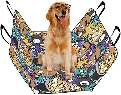 מותאם אישית קומיקס גרפיטי אמנות בלוק יד נמשך הדפסת רכב מושב מכסה לכלבים עמיד למים החלקה