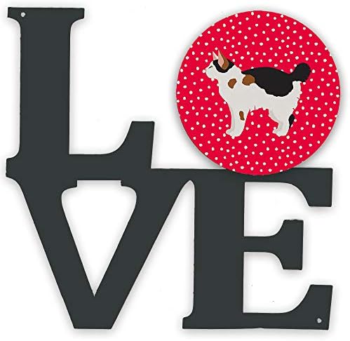 אוצרות קרולין5648וואלב מאנקס 3 חתול אהבה מתכת קיר יצירות אמנות אהבה, אדום,