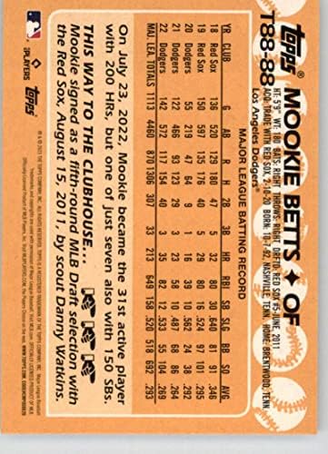2023 Topps 1988 בייסבול T88-88 Mookie Betts NM-MT Los Angeles Dodger