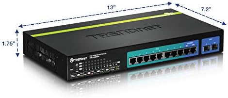 Trendnet 10-Port Gigabit Web Smart Poe+ Switch, 8 x POE+ יציאות ג'יגביט, 2 x יציאות אתרנט של
