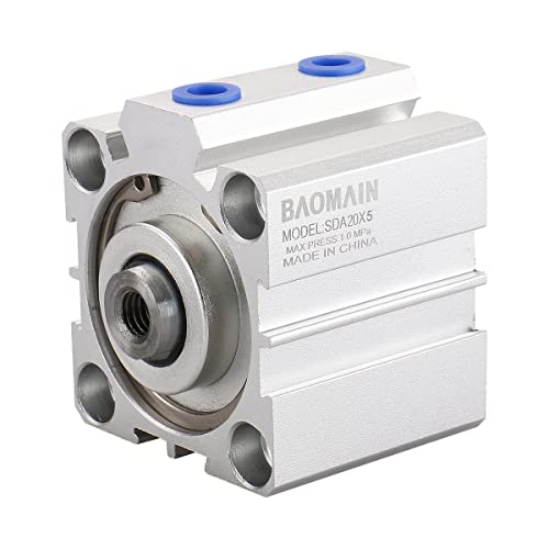 Baomain Compact Compact Cylinder SDA 20-5 20 ממ נשא 5 ממ שבץ M5 יציאה