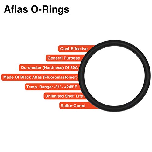 מר O-Ring 417 AFLAS O-RING-80A Durometer, 3-1/2 ID, 4 OD, 1/4 CS, שחור
