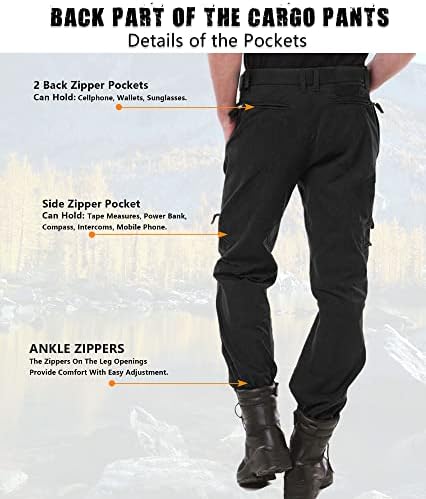 מכנסי עבודה של גברים אקארמי, מכנסי מטען לגברים, מכנסיים טקטיים ישרים, נסיעות עבודה מכנסיים מזדמנים