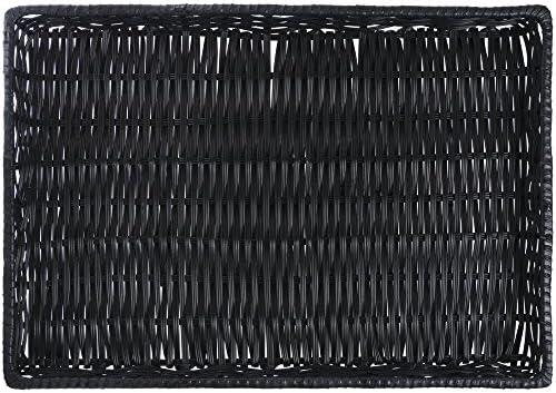 סל אחסון נצרים של הוברט פלסטיק שחור - 18 L x 26 W x 2 H