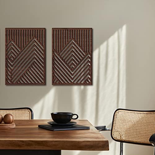 3 יחידות גיאומטרי לוחות קישוט חדר עבור פיסול בציר סגנון אמנות עץ החווה דקורטיבי חדר שינה קיר תפאורה
