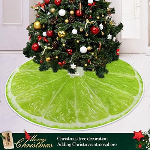 פרוסות לימון ירוקות של OARENCOL חצאית עץ חג המולד 36 אינץ 'מפלגת חג מפלגת עץ עץ קישוטי מחצלת