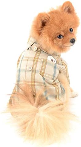 חולצות כלבים סלמאי לכלבים קטנים משובצים גופיות חולצה מזדמנות גופיות מצליפות סגירת כפתור מקסים דוב כיס נושם