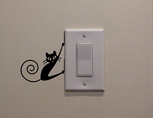 יינגקאי שחור חתול תלוי על צד של אור מתג מדבקות ויניל מדבקות קיר מדבקת אמנות סלון גילוף קיר מדבקות מדבקה