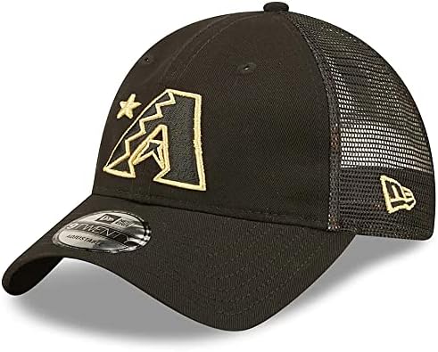 עידן חדש אריזונה יהלומים 9 עשרים 2022 כל-כוכב משחק סטרפבק מתכוונן אסג כובע, כובע שחור זהב