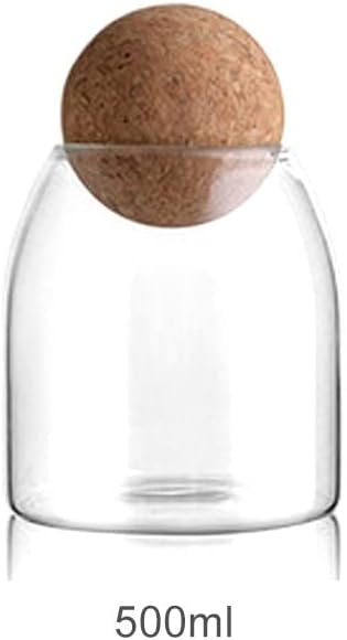 4 יחידות כדור פקק זכוכית צנצנת שקוף אטום טנק אטום תה פחיות דגנים אחסון בקבוק יכול דגנים מיכל