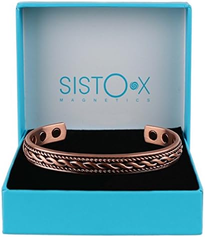 Sisto-X Slim Magnetic Copper צמיד/צמיחת צמיד על ידי Sisto-X® חוזק בריאות 6 מגנטים