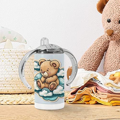 צעצוע דוב כוס קש - עננים תינוק כוס קש-חמוד כוס קש