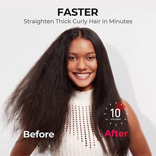 מברשת מחליק שיער משודרגת 2023 / טימו יונית פלוס מברשת החלקה עם 16 טמפ', חימום של 30 שניות,