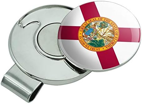 גרפיקה & מגבר; קליפ כובע גולף דגל מדינת פלורידה יותר עם סמן כדור מגנטי