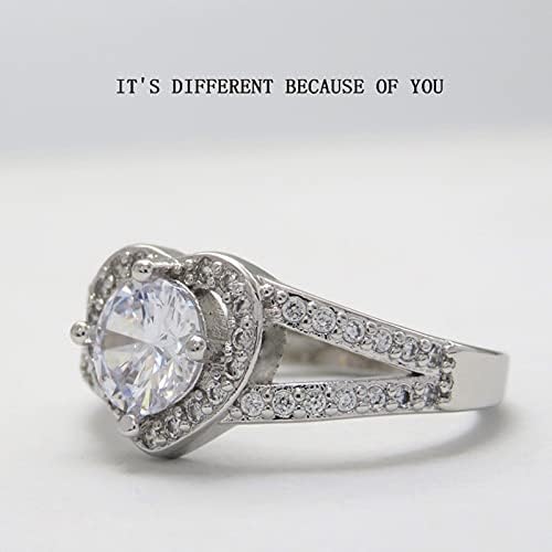 נוער טבעת נשים של טבעת אירוסין נסיכת יהלומי לב בצורת אישית זירקון טבעות טבעות בציר