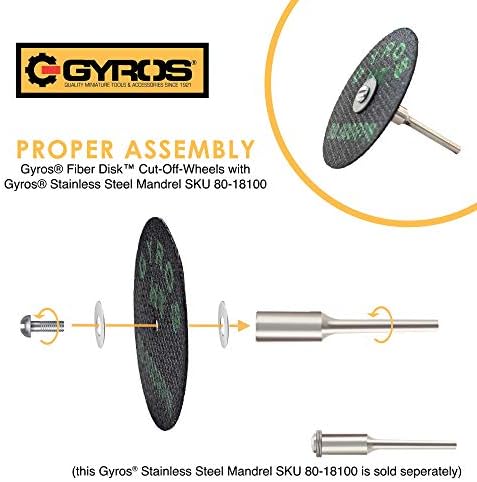Gyros 1.75 אינץ 'גלגלי ניתוק שרף לכלים סיבוביים, 12 דיסקי חיתוך מחוזקים פיברגלס מחוזקים, חומרי ST כמו