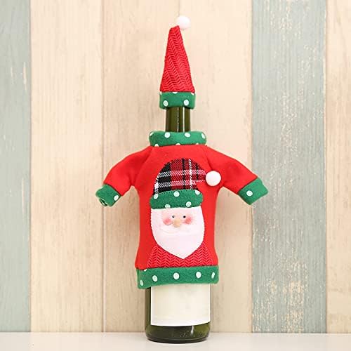 בלמיד חג המולד יין בקבוק כובע סוודר עיצוב סנטה איש שלג חג המולד בית המפלגה קישוט צבוע יין משקפיים עם גזע