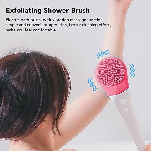 מברשת מקלחת חשמלית לגוף, ידית סיליקון אטומה למים USB נטענת עיסוי אמבטיה גוף מברשת גוף מברשת גוף מברשת