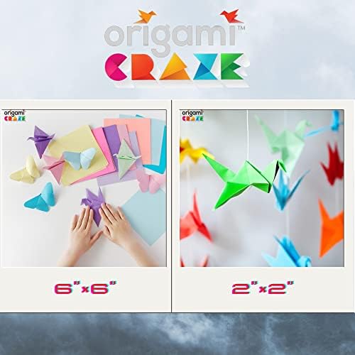 נייר אוריגמי 200 גיליונות - נייר צבעוני לאמנויות ומלאכה - גיליונות ריבוע אוריגמי בגודל 2 אינץ '