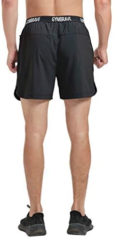 מכנסי ריצה אתלטיים לגברים בגודל 5 אינץ ' קל משקל אימון אימון מהיר יבש קצר עם כיסי רוכסן