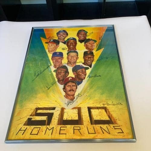 נחמד מיקי מנטל טד וויליאמס 500 מועדון ריצה ביתי חתום תמונה גדולה 11 Sigs JSA - תמונות MLB עם חתימה