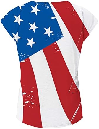חולצות 4 ביולי נשים חולצות דגל אמריקאיות חולצות קיץ מזדמנים שרוול קצר מככב פסים פסים נוחים חולצות רופפות למעלה
