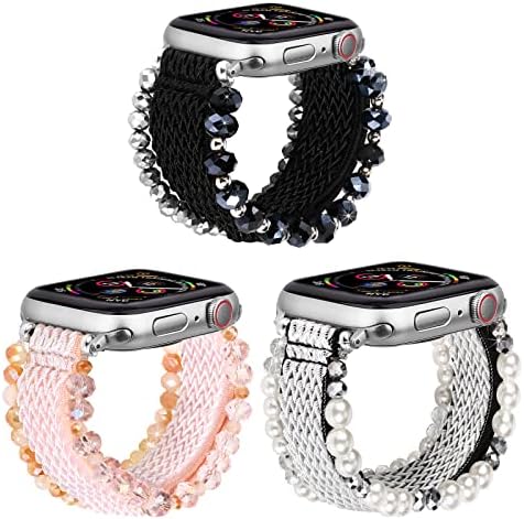 צמיד חרוזים DKGKOO תואם להקת Apple Watch 40 ממ 38 ממ 41 ממ, IWatch Series 7/SE/6/5/4/3/2/1 נשים אופנה