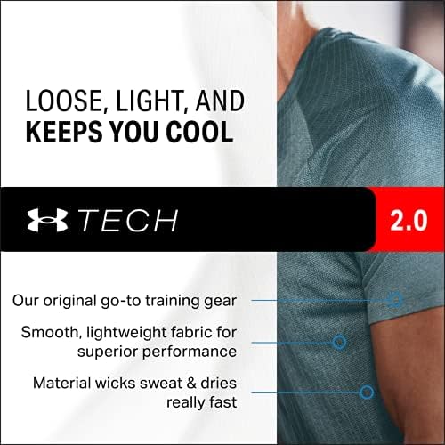תחת שריון גברים טק 2.0 חולצת טריקו עם שרוול קצר, כחול מבריק / כחול אקדמיה, פי 3-גדול